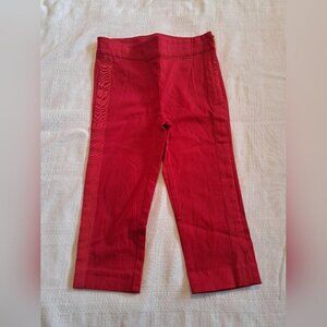 Janie and Jack girls size 4 red pants with stretch. Side zipper, adjustable 2018